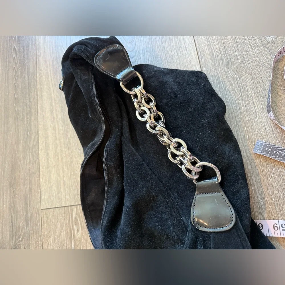 Le Solim Black Suede Hobo Bag